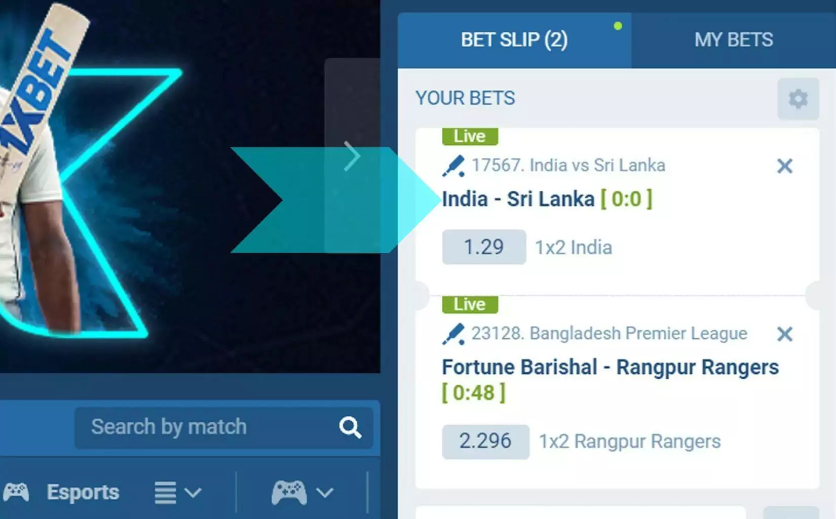 1xbet India how to Place a bet instruction